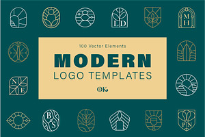 Modern Logo Bundle. 100 Linear Marks, a Branding & Logo Template by Lettering_Logo