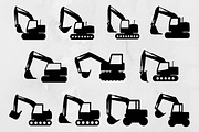 Excavator Silhouette SVG, a Technology Illustration by newminddesign (Thumbnail 1 of 3)