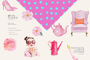 Pink Watercolor Clipart Collection, a Decorative Illustration by Patishop Art (Thumbnail 2 of 8)