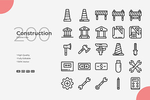 Construction Outline Icons, an Outline Icon by Bloodline