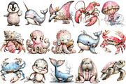 Whimsical Sea Animals Clipart, an Illustration by OK Design (Thumbnail 3 of 6)