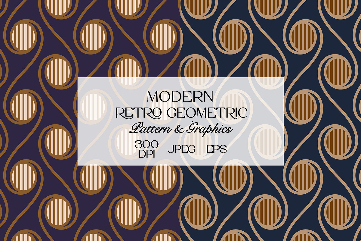 Modern Retro Geometric Pattern, a Pattern Graphic by StudioGlouna (Photo 1 of 9)