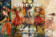 Little fairy. Watercolor. Wall Art., a Decorative Illustration by KENO Mascots (Thumbnail 3 of 7)