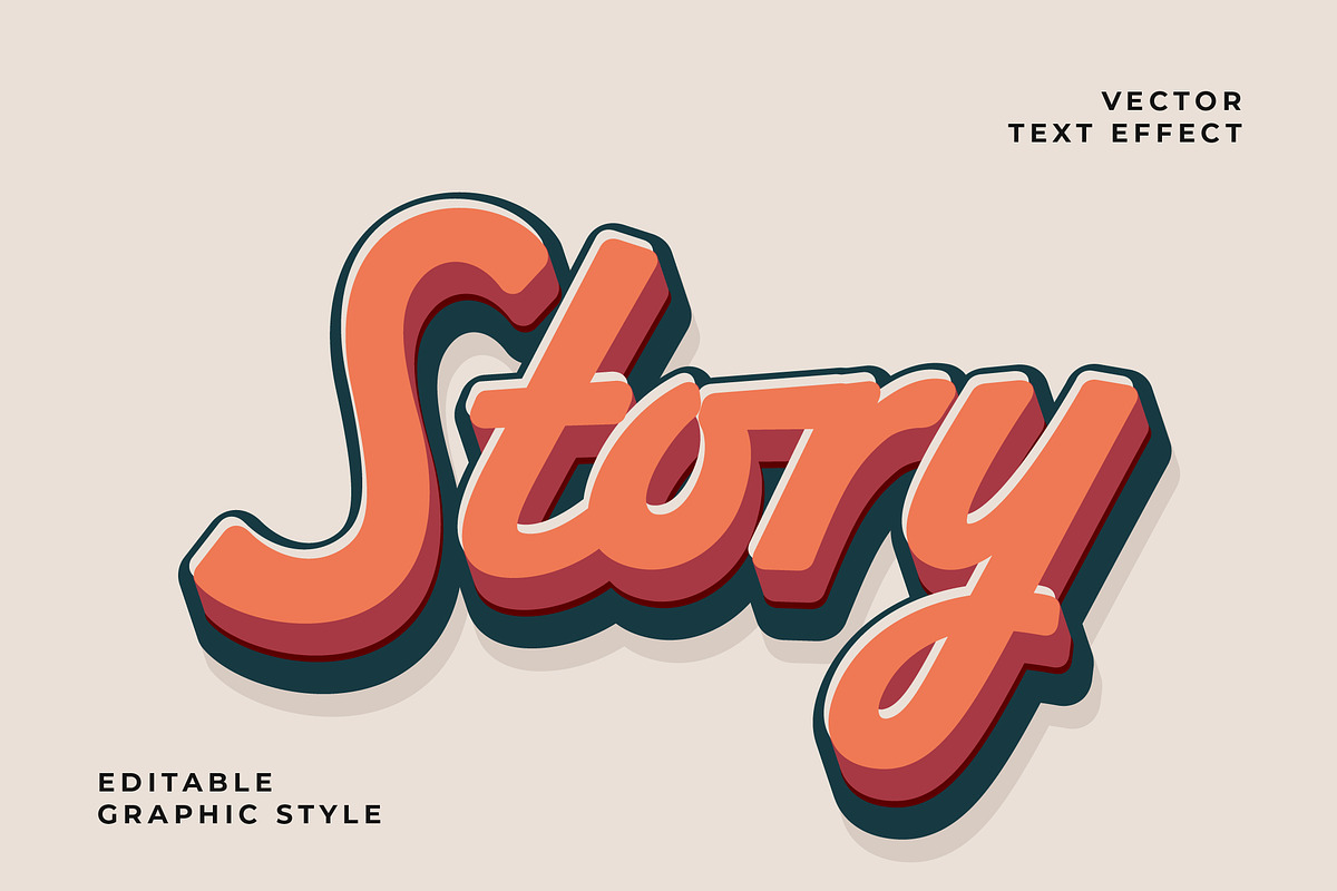 Retro Bold Script Text Effect