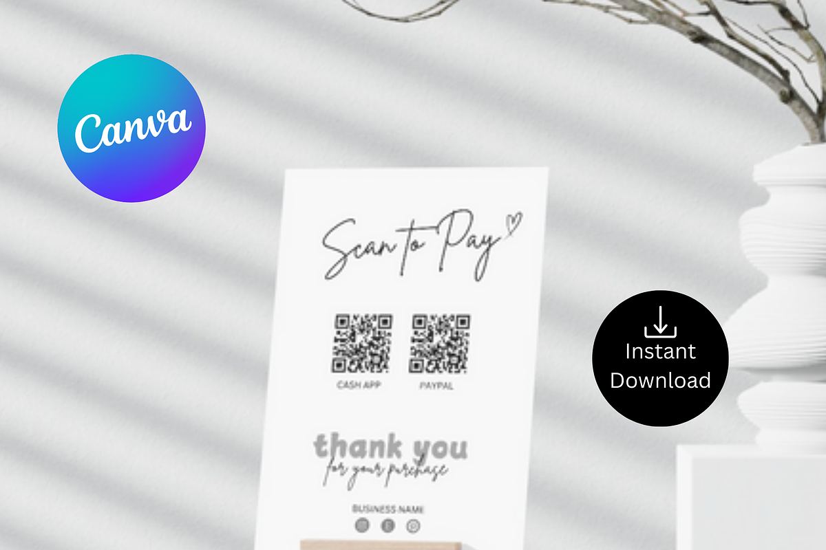 Scan To Pay Template, Qr Code Sign, a Business Card Template by Climbwithelevator (Photo 4 of 11)