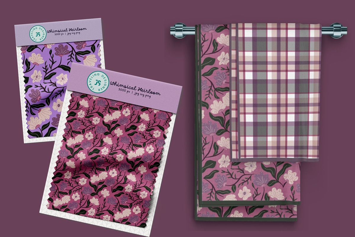 Floral Vintage Botanical Pattern Set, a Pattern Graphic by Traveling Designer (Photo 2 of 7)