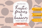 Frames and banners vector clipart, an Object Graphic by Trinibis (Thumbnail 1 of 5)