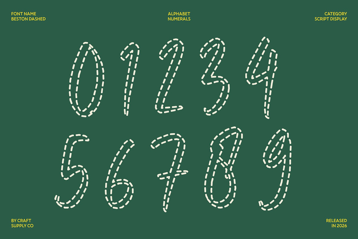 Beston Dashed, a Script Font by Craft Supply Co. (Photo 6 of 8)