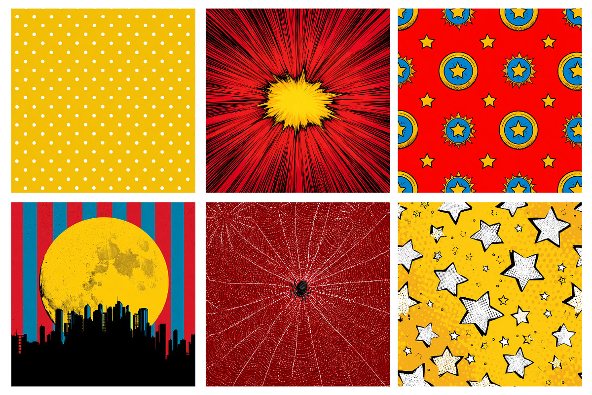 Superhero Digital Papers, a Pattern Graphic by CitraGraphics (Photo 2 of 5)
