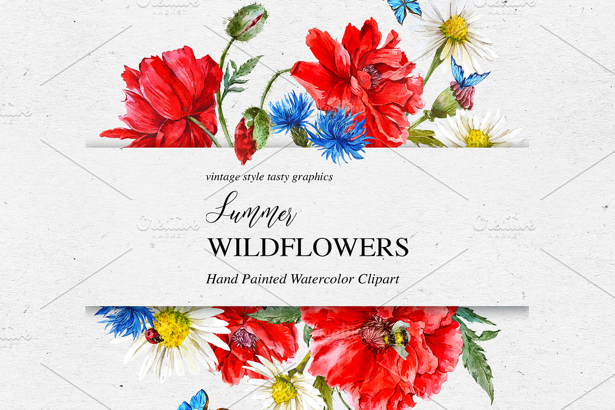 Red Poppy Watercolor Clipart, an Illustration by Depiano (Photo 2 of 9)
