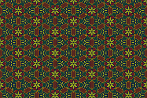 Geometric Floral Tiles Pattern, a Pattern Graphic by Mightyfire