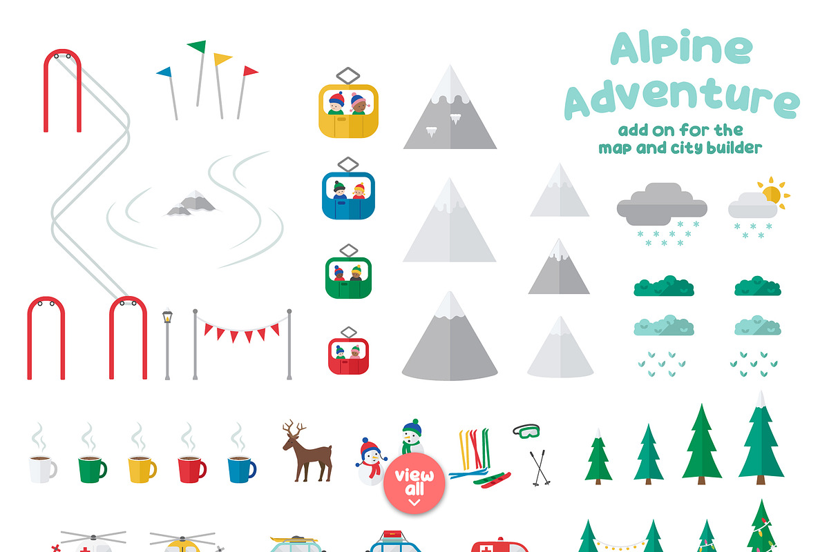 Alpine Adventure! Map Illustrations, a Seasonal Illustration by Studio86 (Photo 3 of 4)
