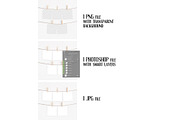 Square cards mockup with clothespins, a Print Template by Dorado Stock (Thumbnail 2 of 3)