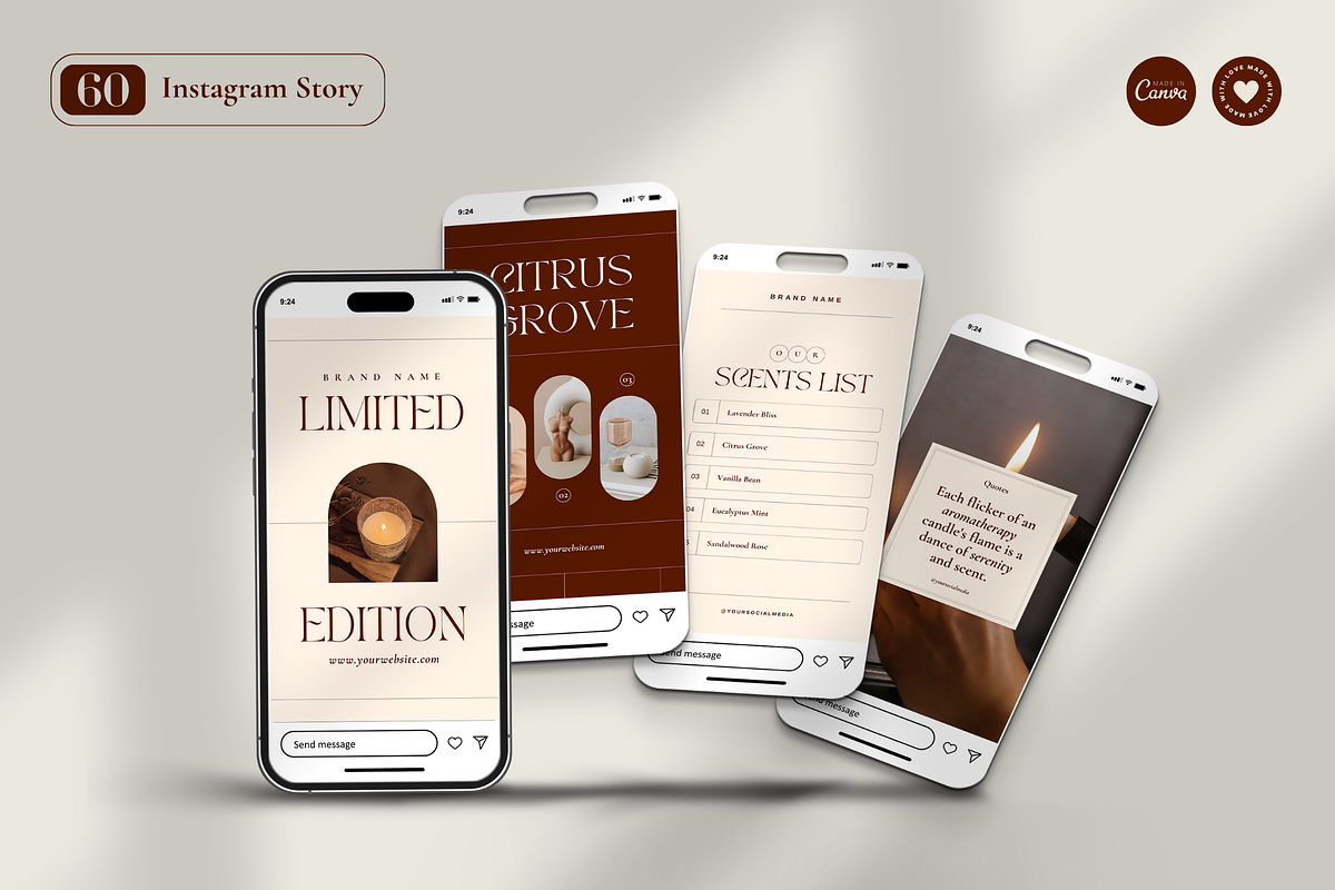 Instagram Template Candle for Canva, a Social Media Template by Branding Victory STD (Photo 6 of 10)