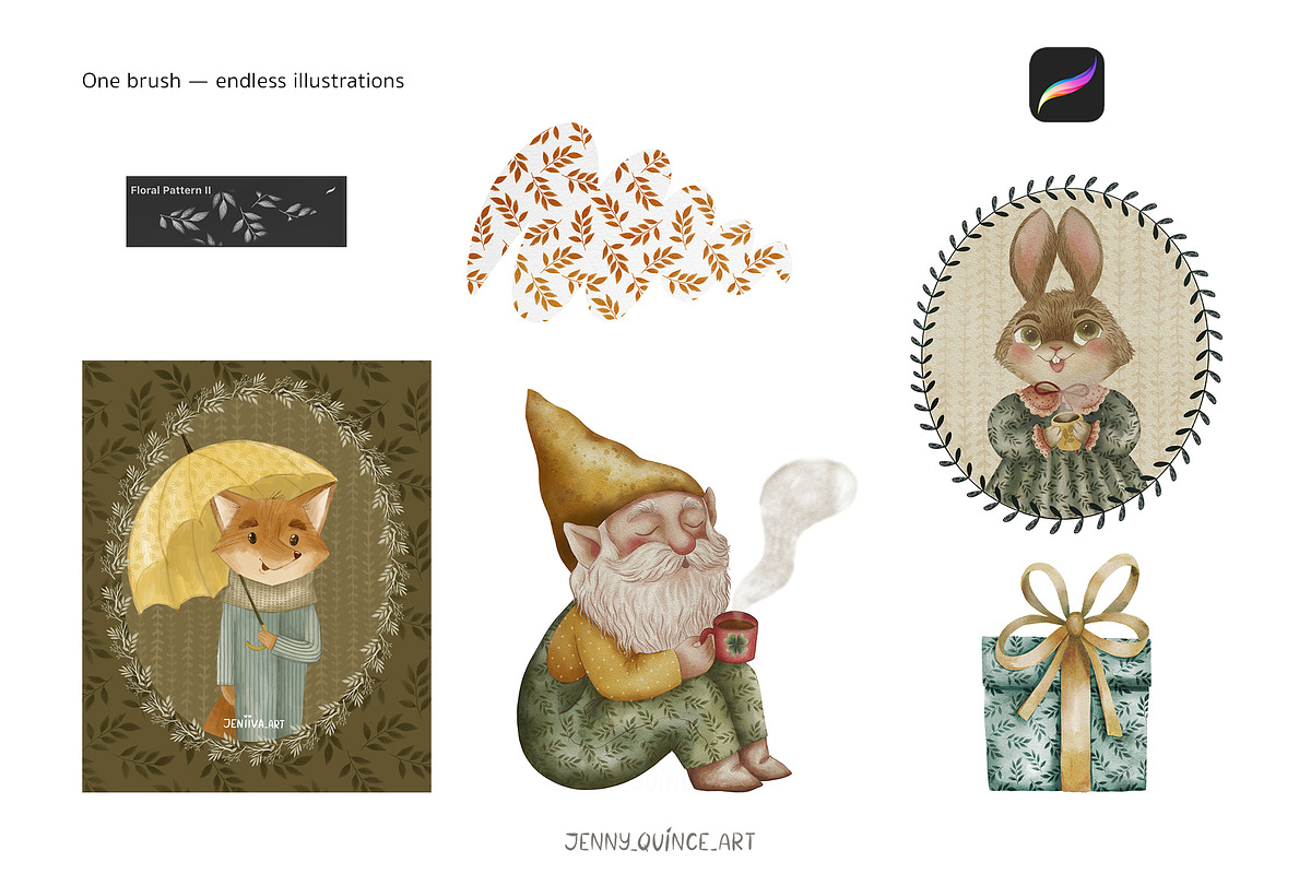 Procreate Brushes - Pattern Brushes, a Brush Add-On by Jenny Quince (Photo 2 of 13)
