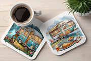 Watercolor Camper Trailer Clipart., a Transportation Illustration by GalaDesign03 (Thumbnail 5 of 5)
