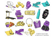 Fitness Planner Icons Clip Art, an Illustration by Collart Studio (Thumbnail 3 of 4)