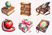 Bookworm Watercolor Clipart, an Illustration by Dream Creation (Thumbnail 6 of 7)