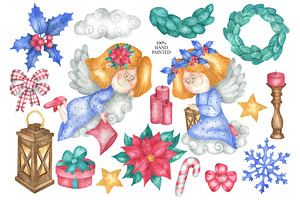 Watercolor Christmas Angels