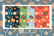 Floral Football Seamless Pattern, a Sport Illustration by Johanna V. Creative (Thumbnail 1 of 6)