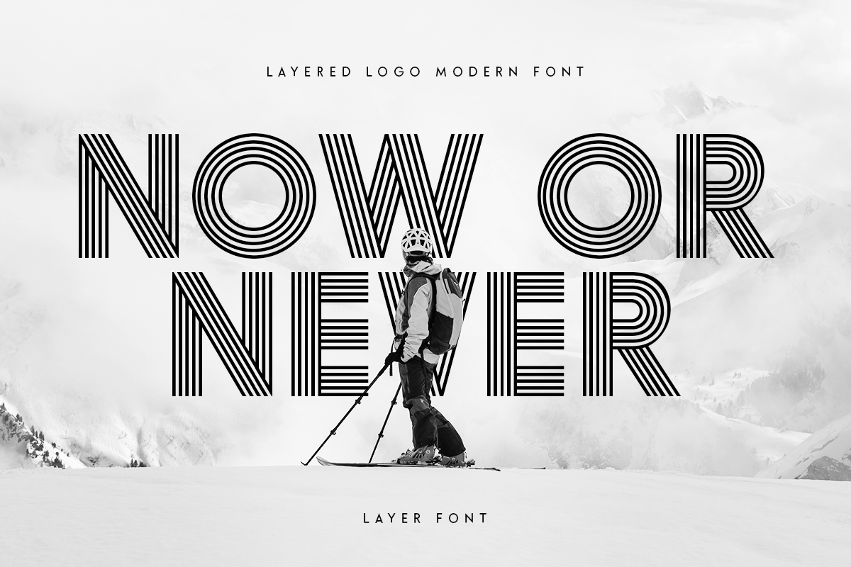 Layer - Layered Logo Modern Font, a Sans Serif Font by Hamz Studio (Photo 2 of 16)