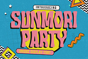 Sunmori Party - Unique Display Font, a Font by Gassstype (Thumbnail 1 of 8)