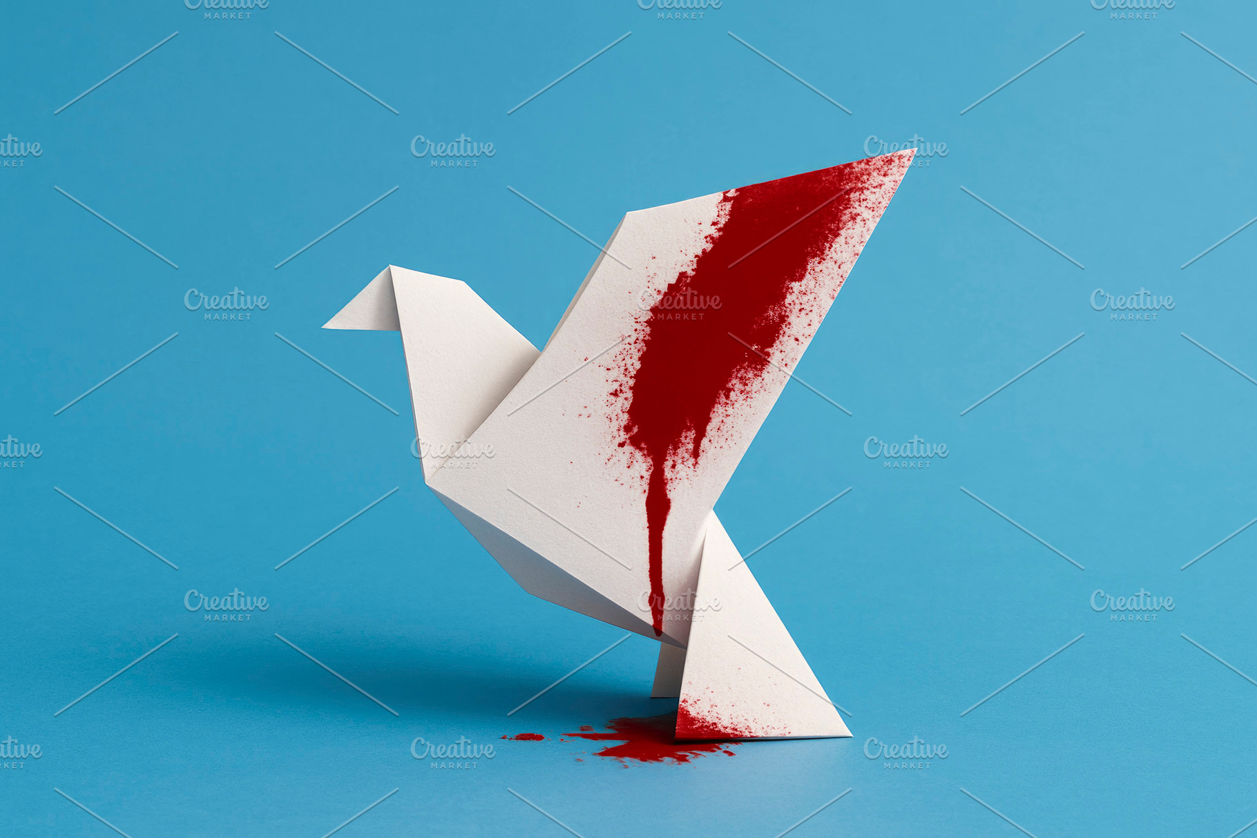 bloodied dove of peace, generative AI, a Photo by Nito