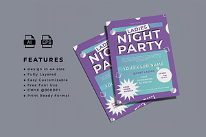 Ladies Night Party Flyer Template, a Flyer Template by Artnivora.Std