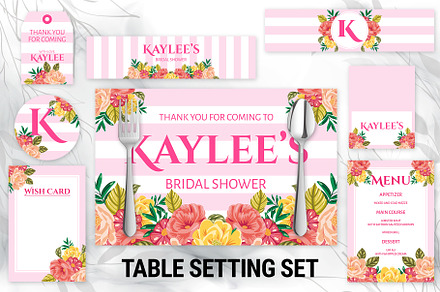Flower Stripes Table Setting Set