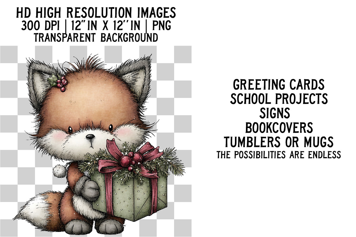 Grumpy Christmas Forest Clipart, an Illustration by Craft Nest (Photo 5 of 6)