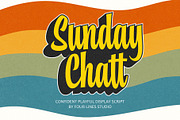 Sunday Chatt Playful Display Script, a Handwritten Font by Four Lines Std. (Thumbnail 1 of 11)