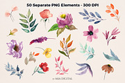 51 Blooming Floral Elements, an Illustration by Mia Digital (Thumbnail 2 of 5)