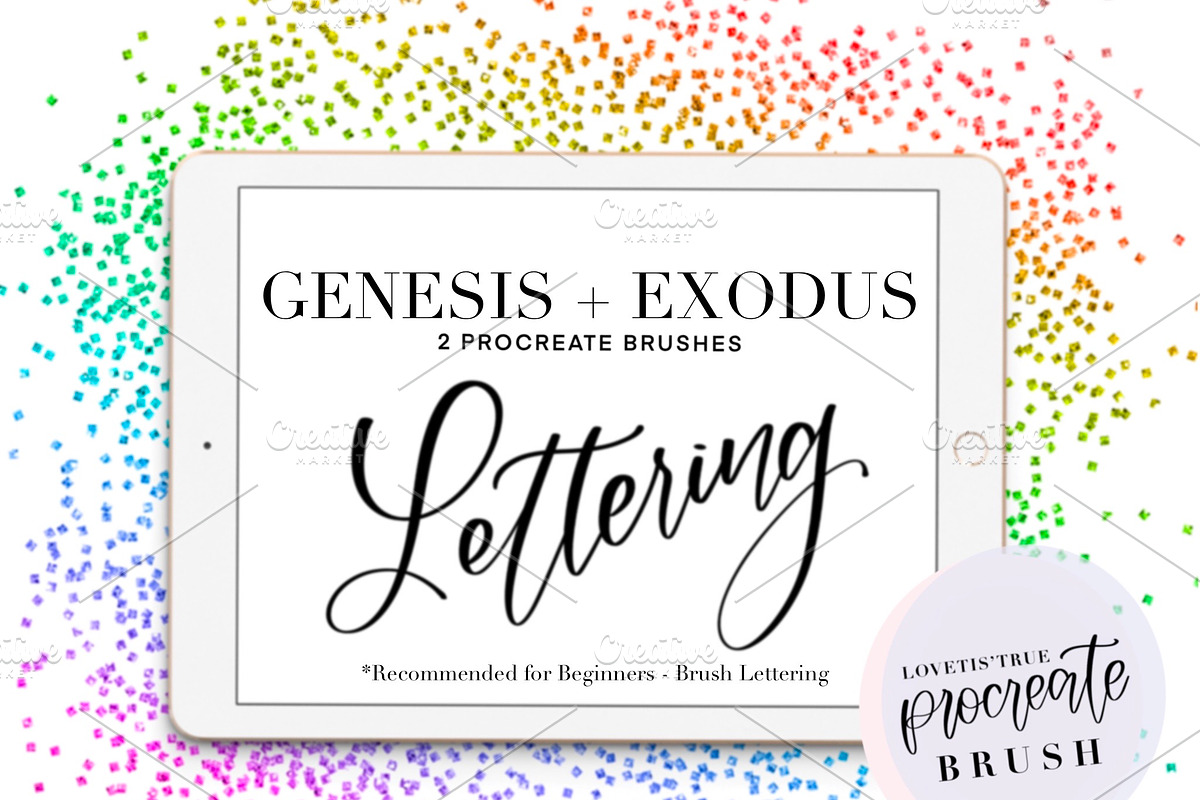 Lettering Procreate Brushes, a Brush Add-On by lovetistrue (Photo 1 of 4)