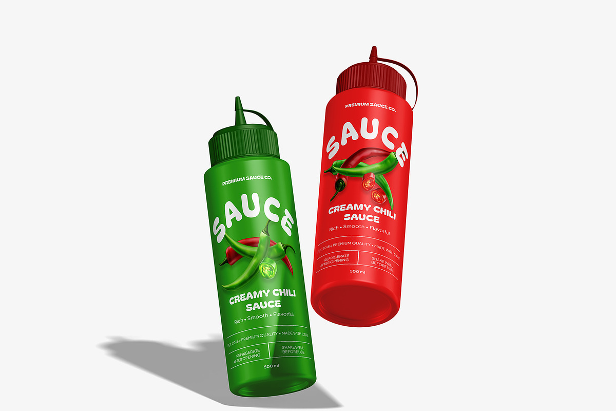 Plastic Sauce Squeeze Bottle Mockup, a Packaging Mockup by Permadi Creative (Photo 5 of 5)