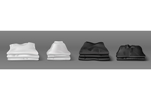 3D stacks of black and white clothes, an Object Illustration by art PVP - market