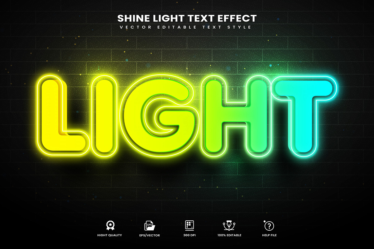 Shine Light Editable Text Effect, a Layer Style Add-On by Niestart Creation