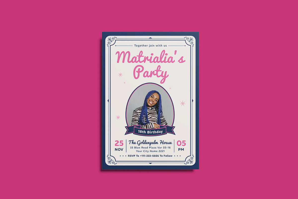 Happy 18 Birthday Invitation, an Invitation Template by iDoodle Studio (Photo 3 of 4)