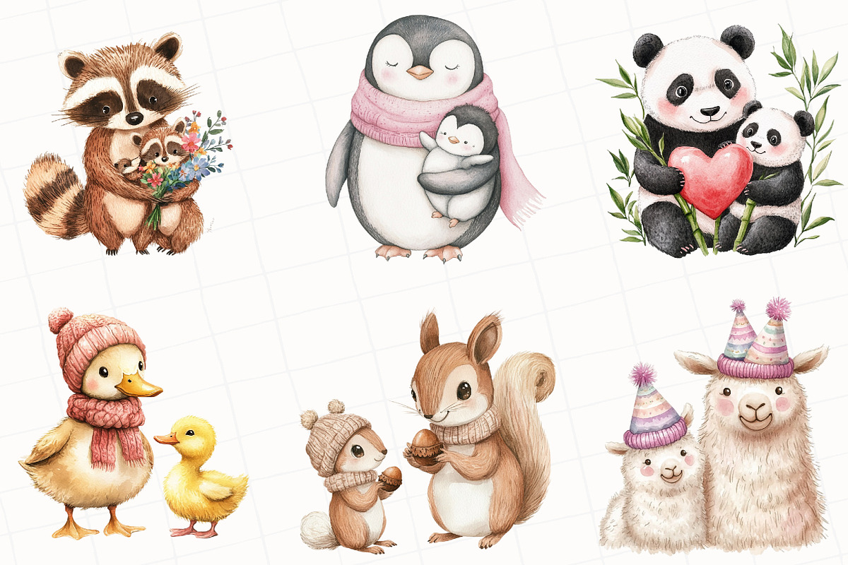 Kawaii Knitted Animals Mother's Day, an Illustration by OK Design (Photo 3 of 5)