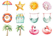 Cute Summer Clipart, a Seasonal Illustration by CitraGraphics (Thumbnail 3 of 7)