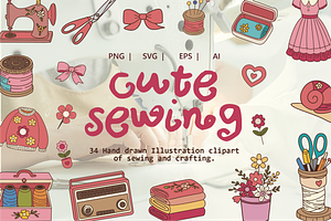Cute Sewing Clipart Illustration, an Object Illustration by Berdansabersama