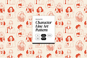 Character Line Art Pattern, a Pattern Graphic by Neermana (Thumbnail 1 of 5)