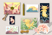 Cute Axolotl Clipart. Underwater, an Animal Illustration by LukaJreym (Thumbnail 6 of 7)