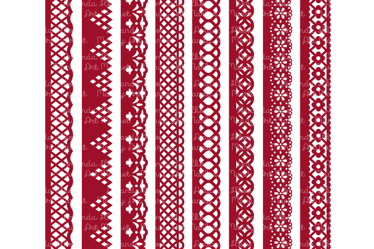 Ruby Red Lace Border Clipart, an Illustration by Amanda Ilkov (Photo 4 of 5)