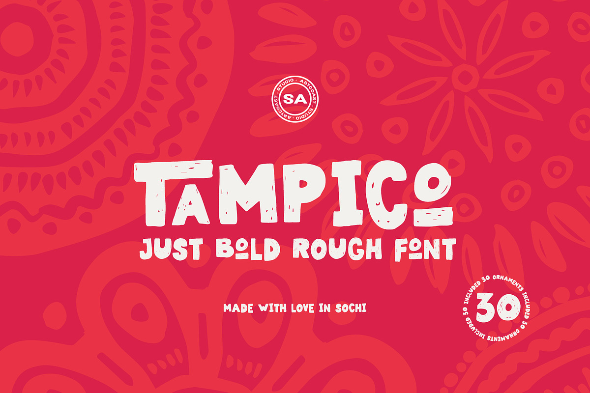 Tampico Rough Display Font, a Handwritten Font by Artcoast Std. (Photo 1 of 11)