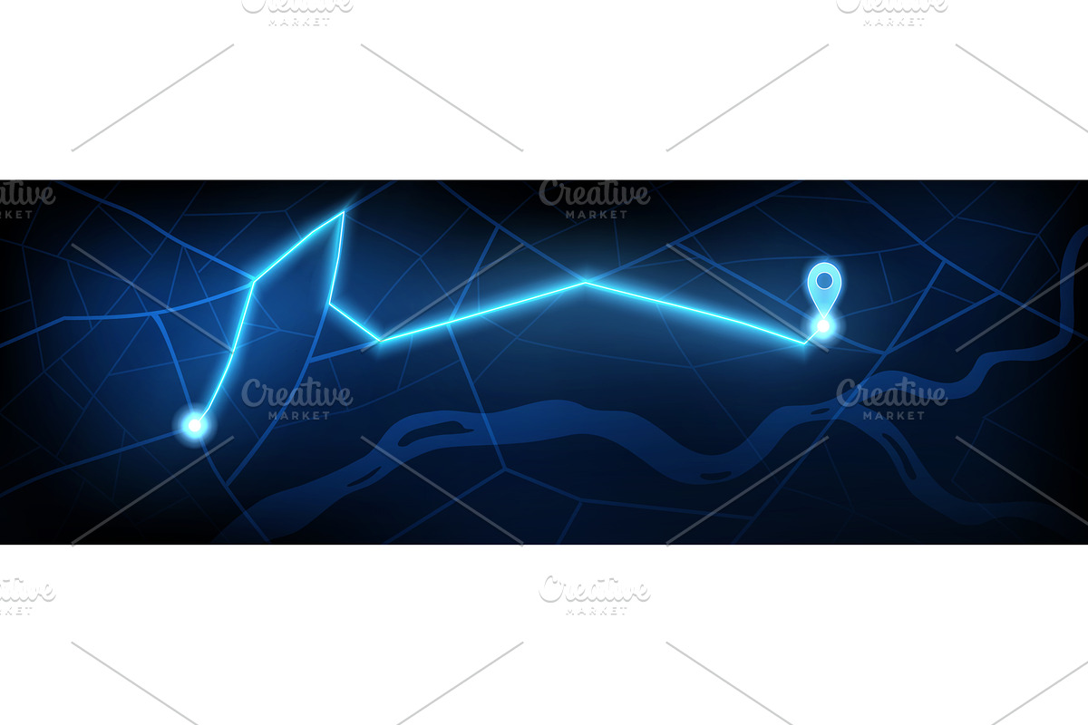 Digital gps navigation map, a Technology Illustration by art PVP - market