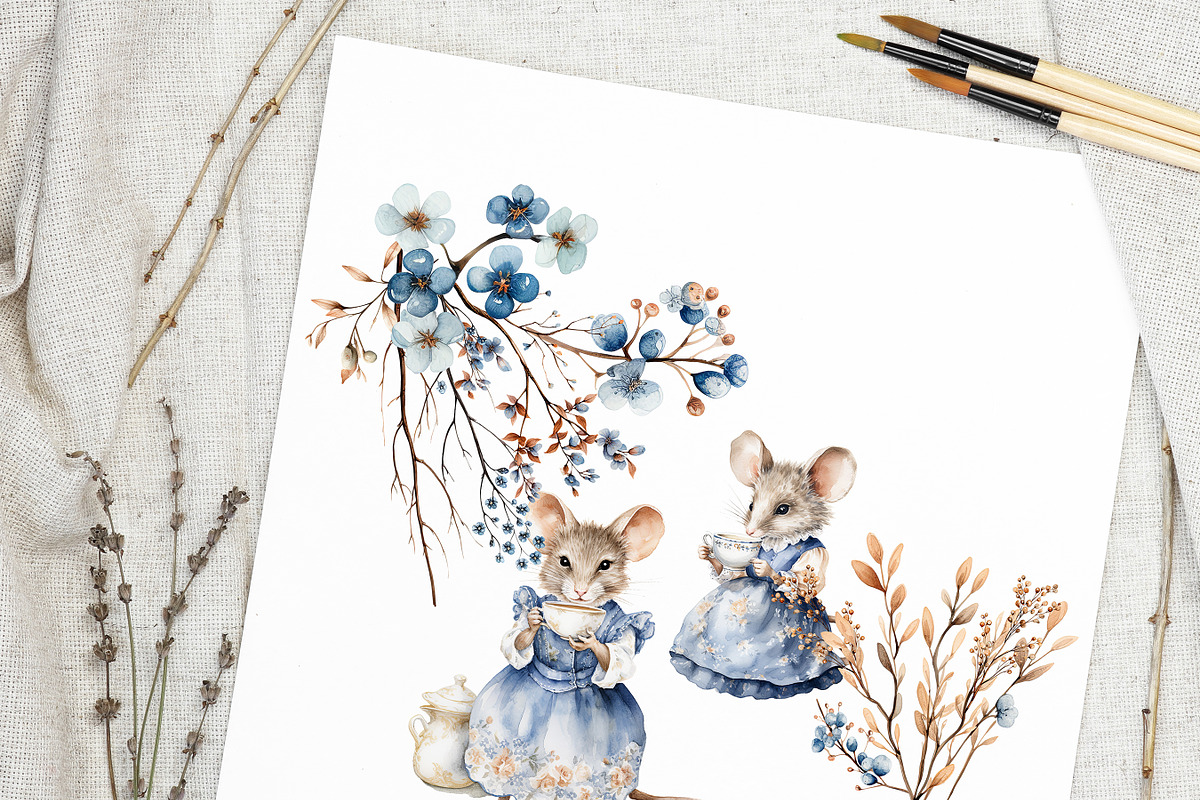 At The Mice Tea Party Collection, an Animal Illustration by Pati Paints (Photo 2 of 14)