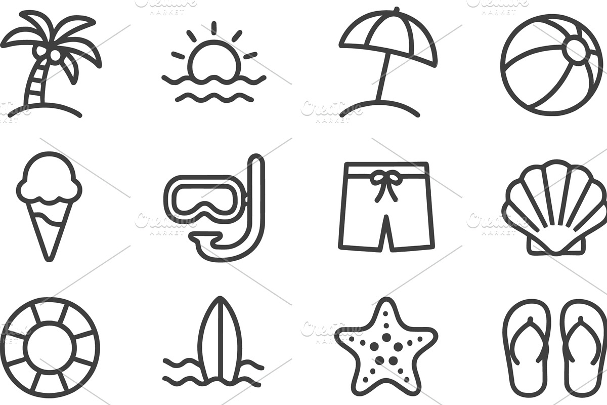 Summer vacation elements represented, an Illustration by ZinetroN