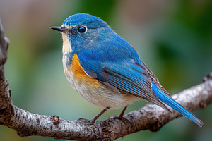 Bird sits on a branch in the garden, a Photo by Beautiful things