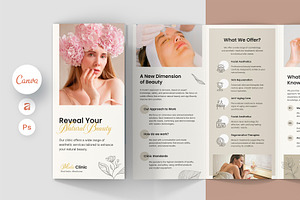 Beauty Clinic Brochure Trifold Canva