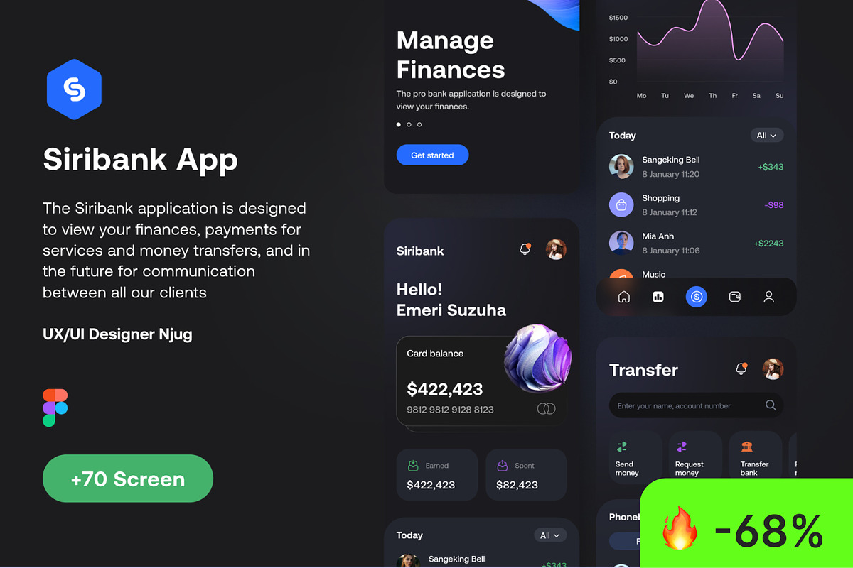 Siribank Finance Ui Kit, an App Template by CreativeUI (Photo 1 of 6)